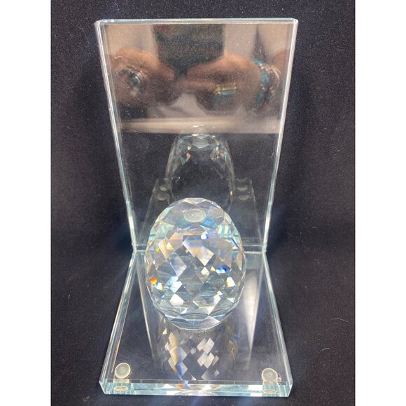Modern Heavy Lead Crystal Ball Cut Glass Bookend Square 4.5'' Tall - Picture 4 of 10